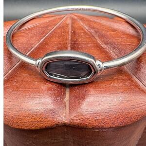 Kendra Scott Silver-Tone Bangle with Smokey Purple/Gray Crystal